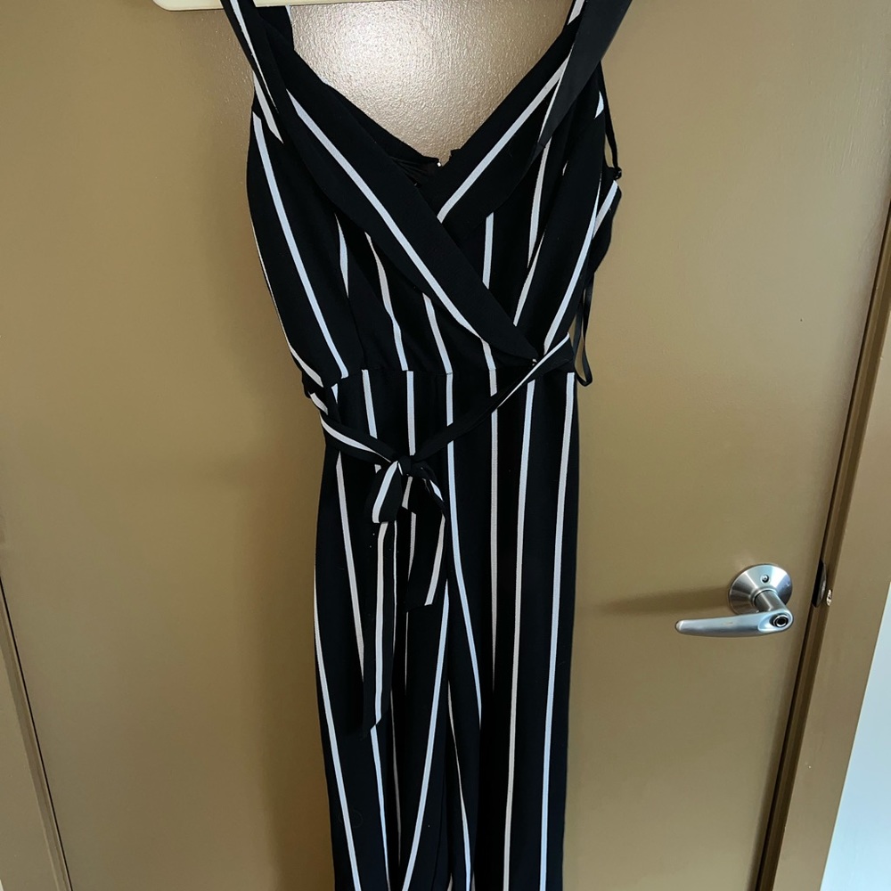 B+W Striped Jumpsuit